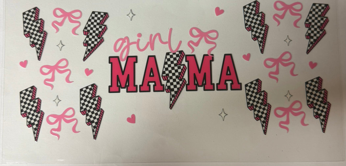 uvdtf transfer wrap girl mama pink and black