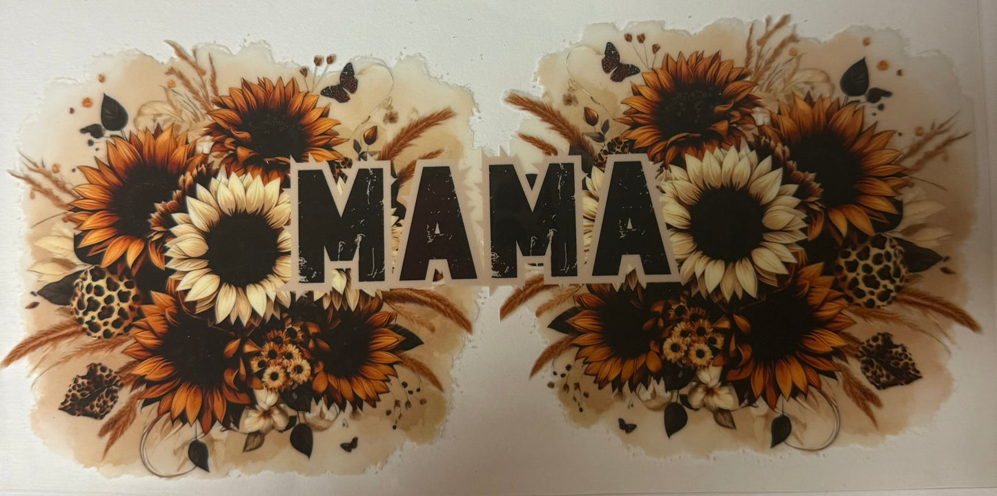 uvdtf transfer wrap mama with sunflowers