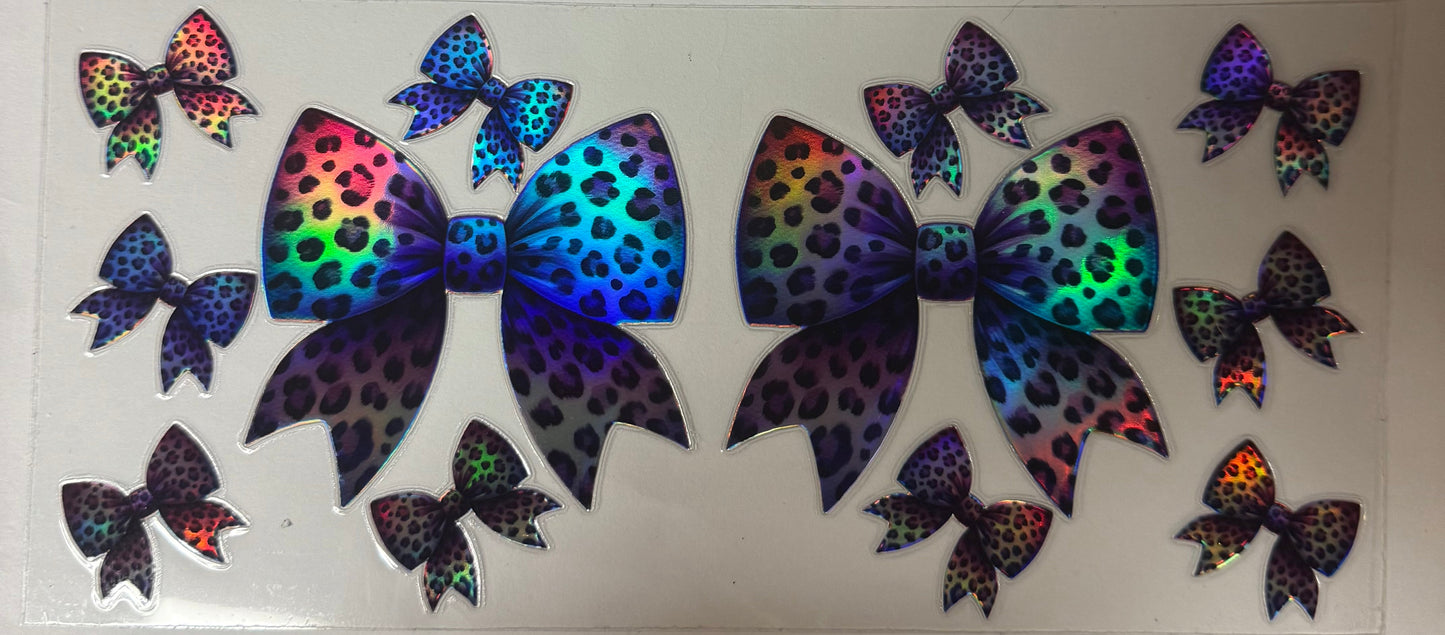 uvdtf transfer wrap holo cheetah bows