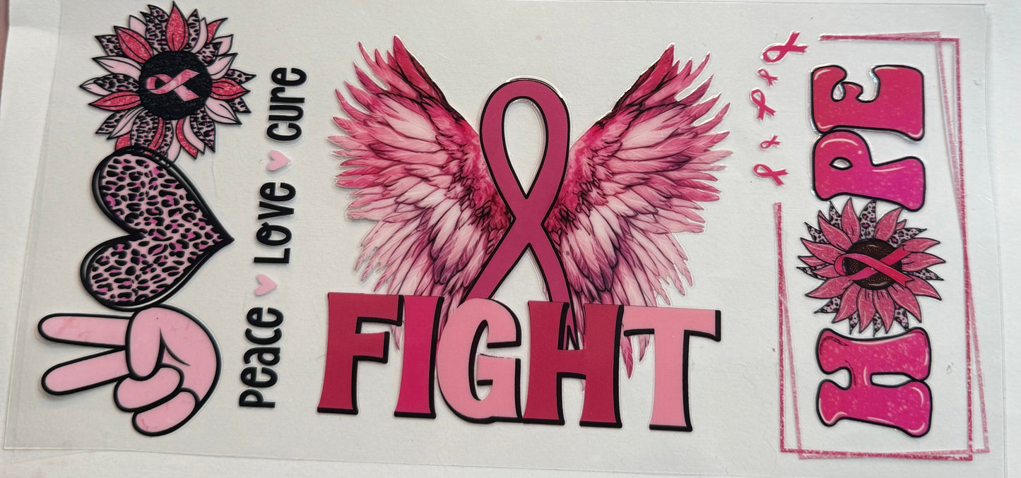 uvdtf transfer wrap pink ribbon breast cancer