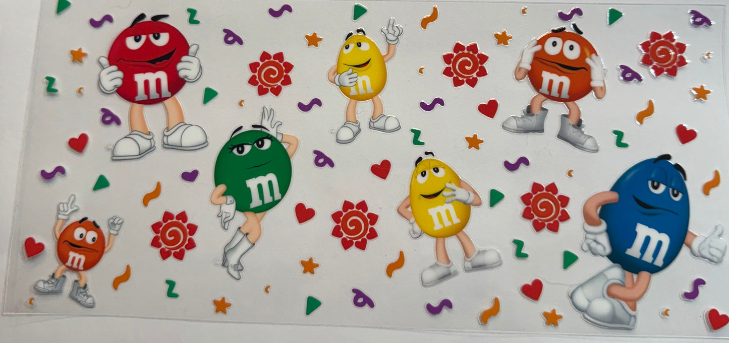 uvdtf transfer wrap m&m guys
