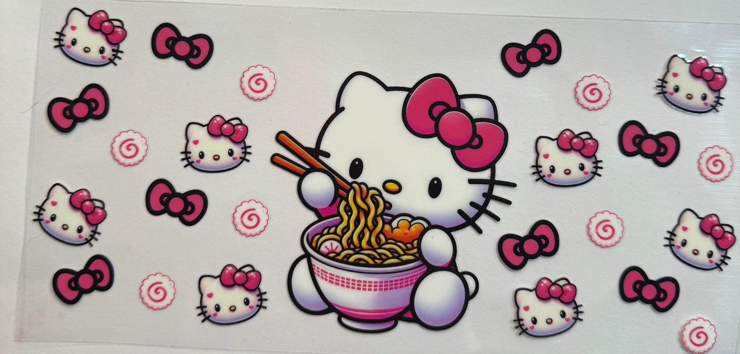 uvdtf transfer wrap hello kitty with noddles