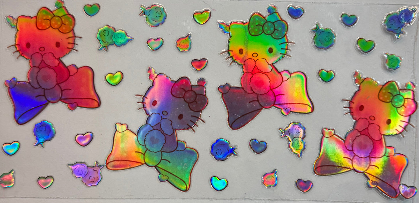 uvdtf transfer wrap holo my melody hello kitty with candy and donuts