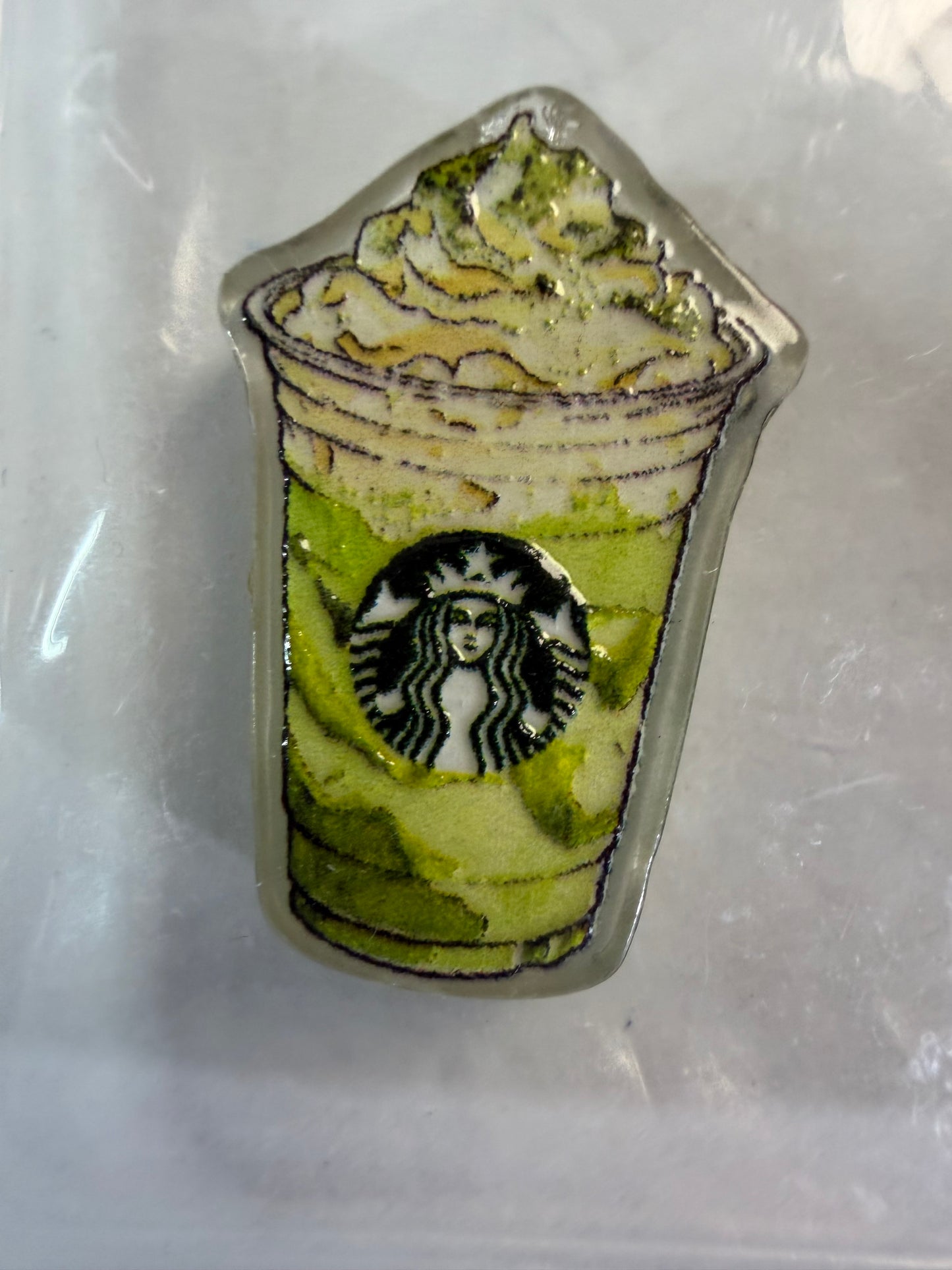 Acrylic focal Starbucks green drink
