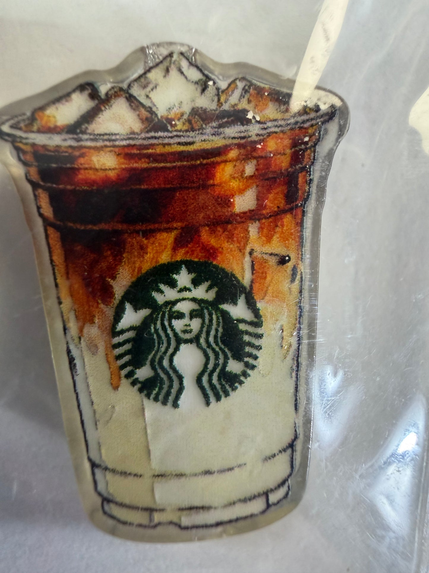 Acrylic focal Starbucks white ice coffee