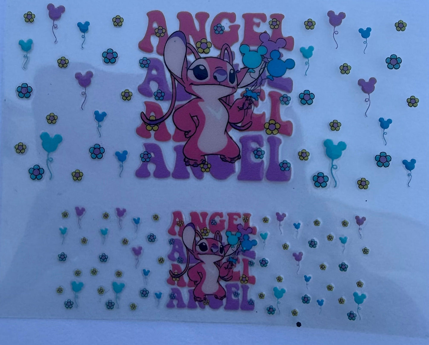 Uvdtf wraps Mini Stanley stitch angel with Mickey floral