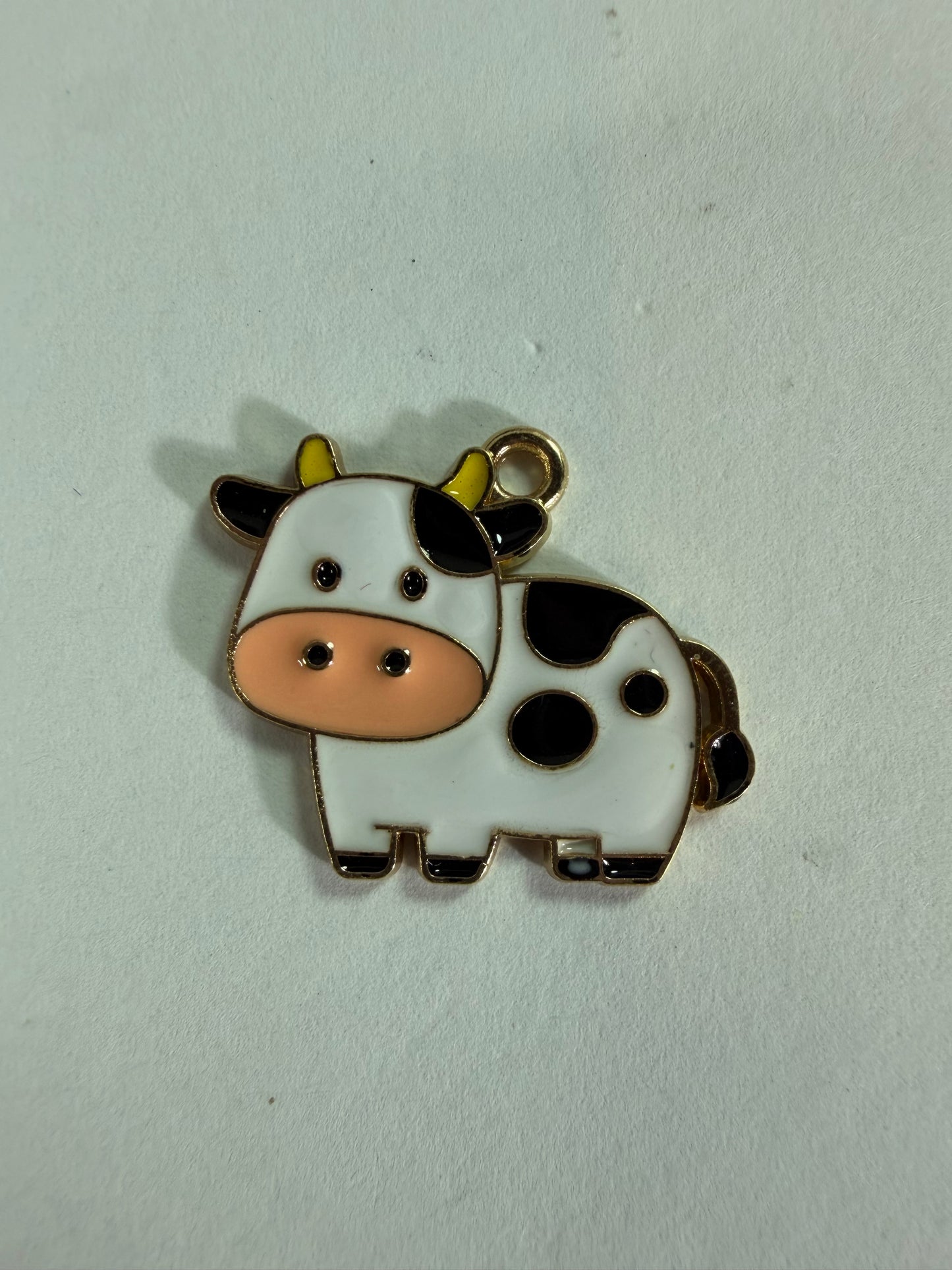 Charms metal black and white cow