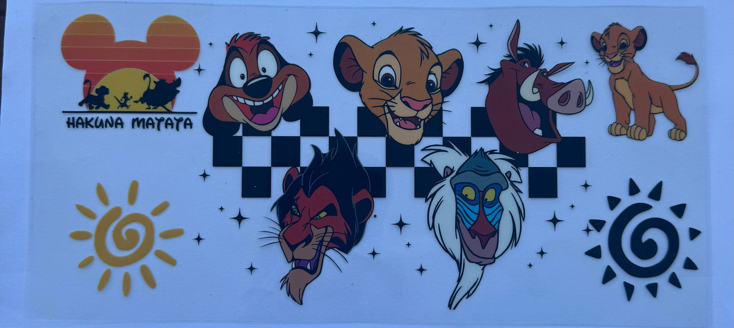 Cup wrap dtf lion king
