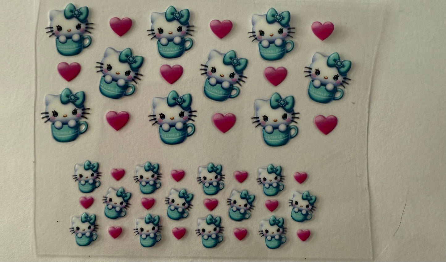 Uvdtf wraps Mini Stanley hello kitty in tea cups with hearts