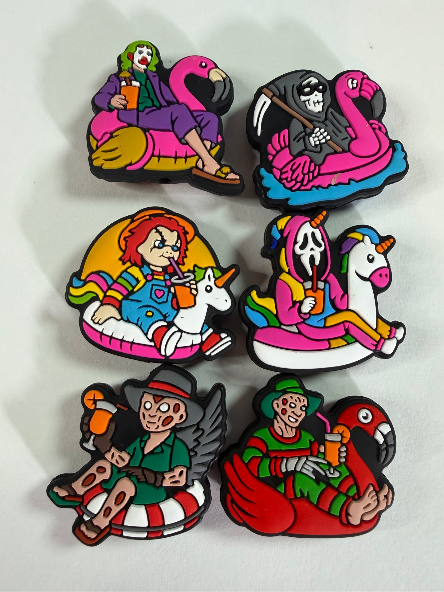 Focal 2d Halloween characters on pool floaty mystery