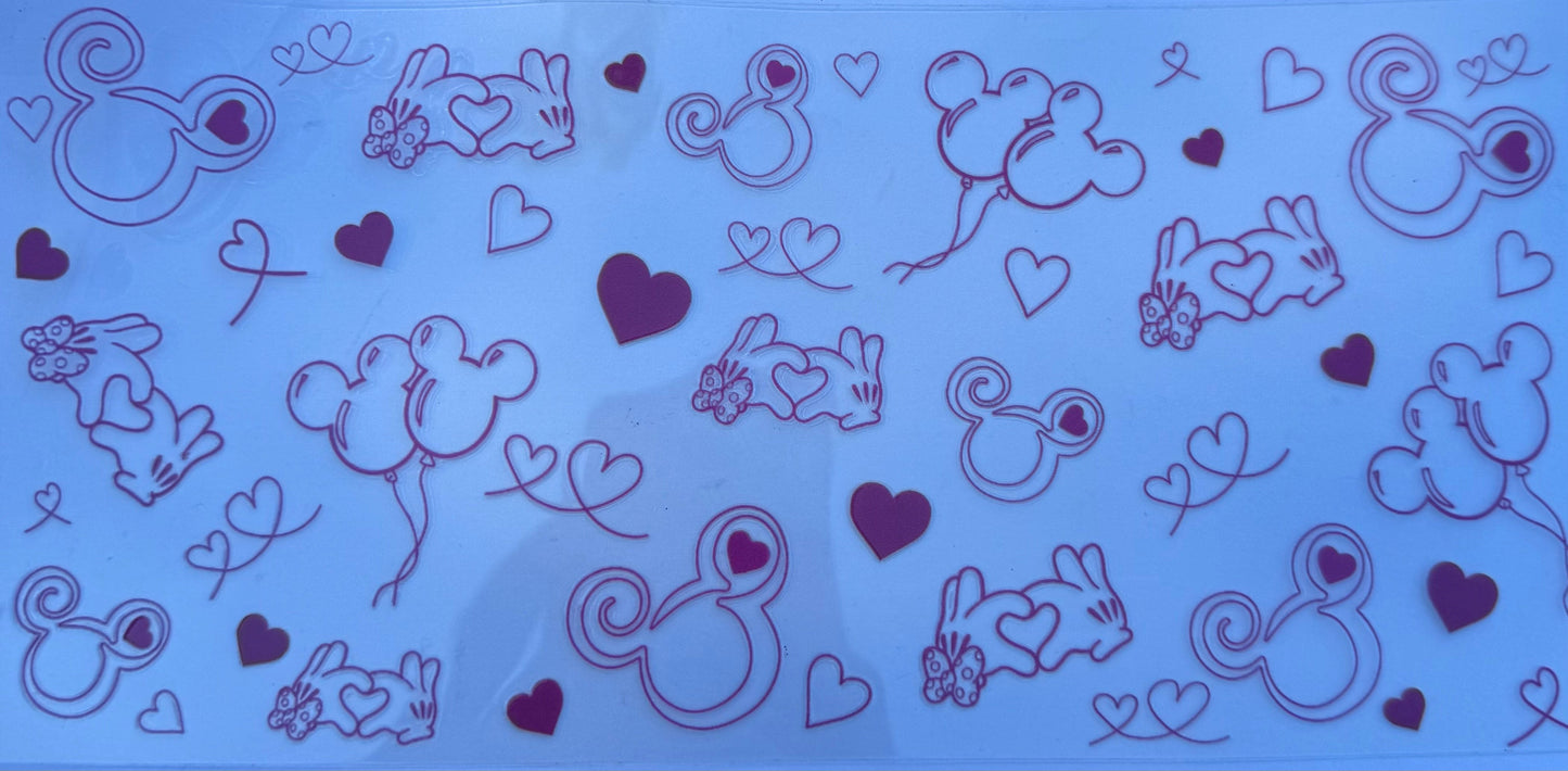 Cup wraps uvdtf pink Mickey Mouse