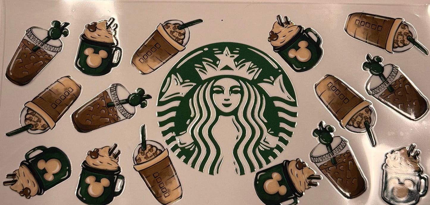 Cup wraps uvdtf Starbucks Mickey coffee drinks