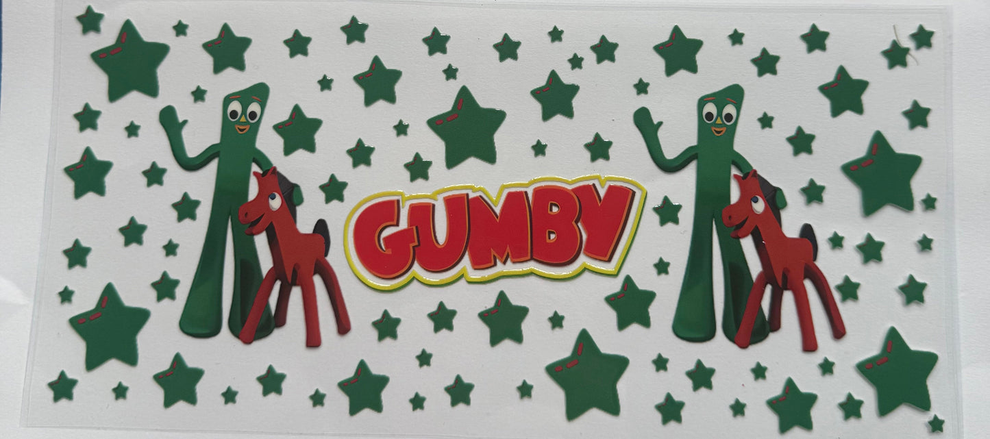 Cup wraps uvdtf Gumby with stars