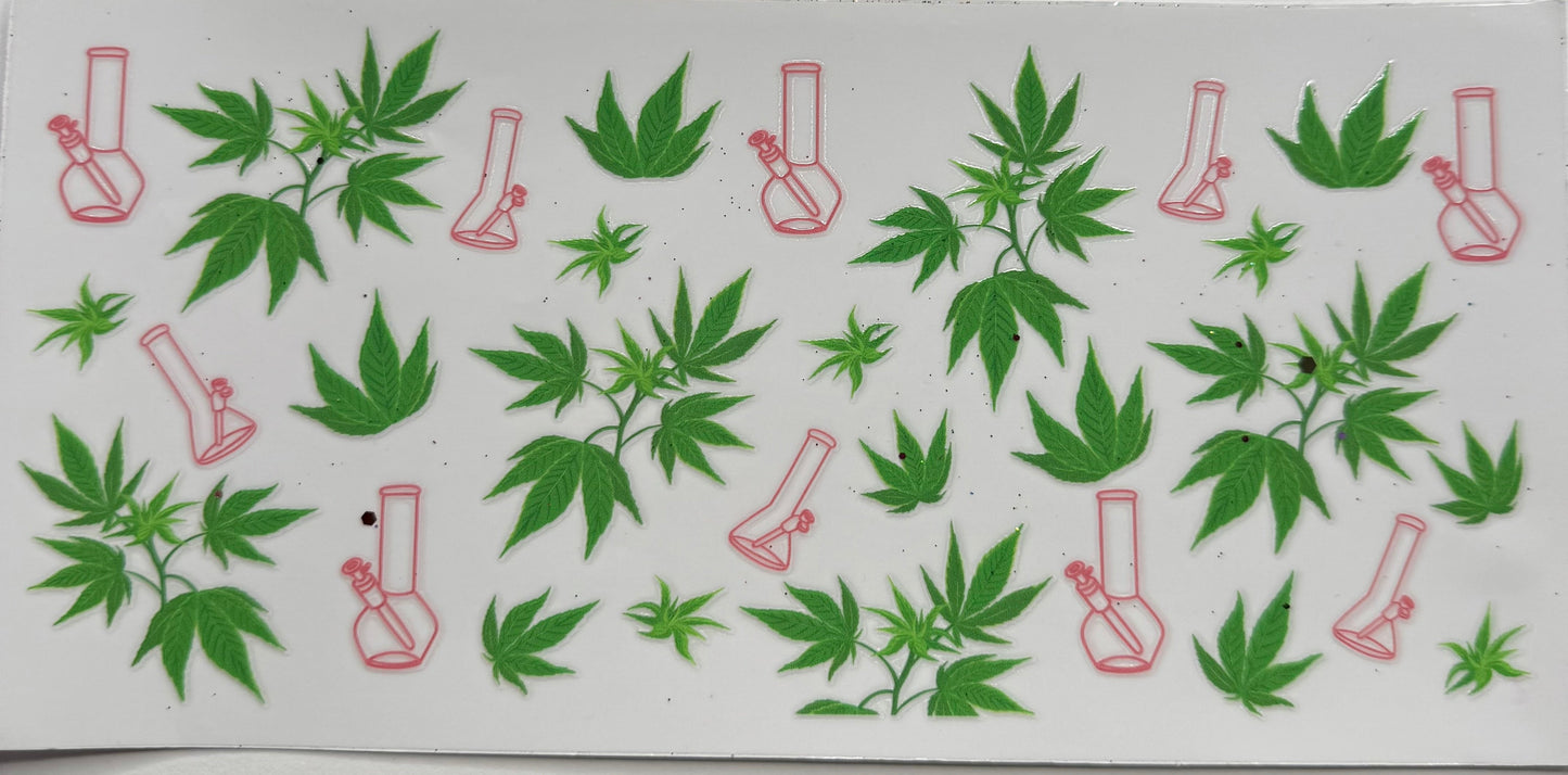 Cup wraps uvdtf weed/pot with bowls pot leaf