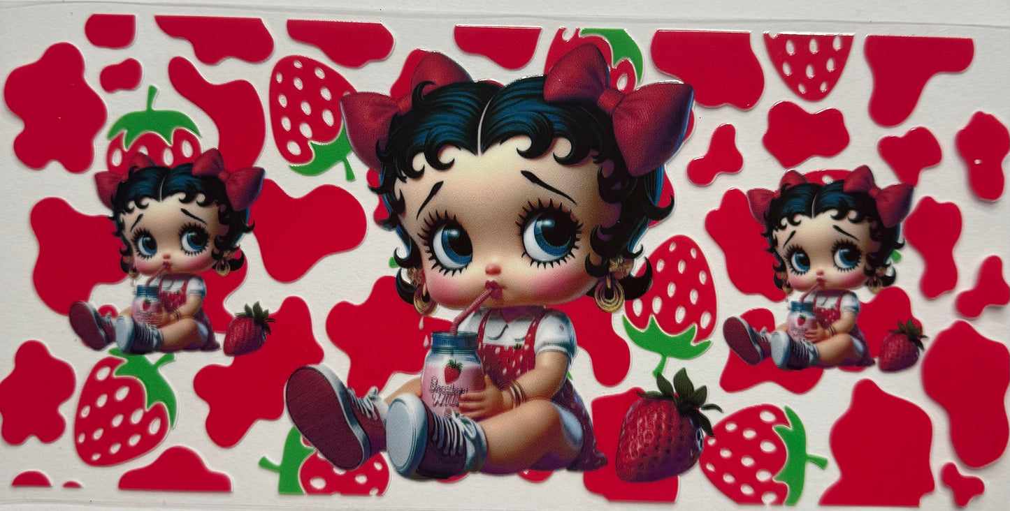 Cup wraps uvdtf Betty boop cow print milk strawberry