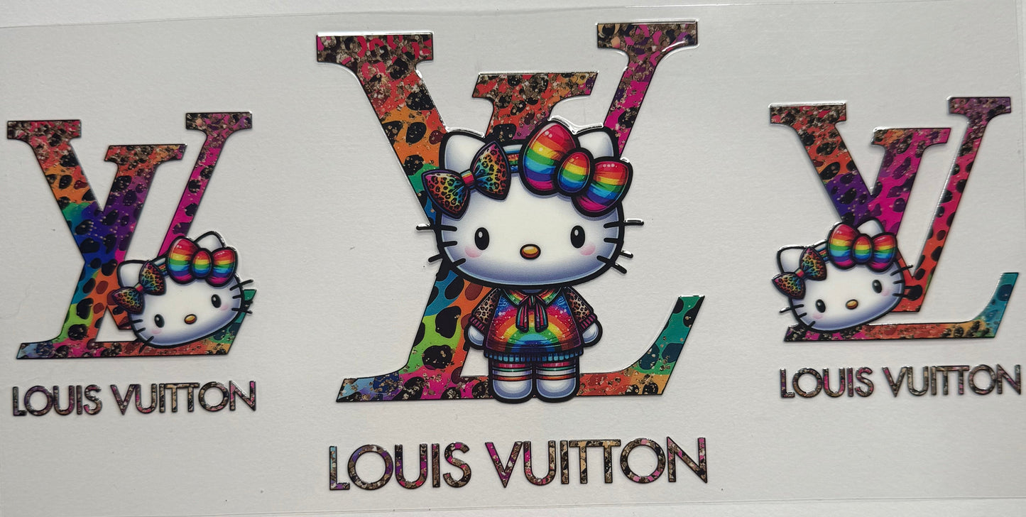 Cup wraps uvdtf rainbow leopard hello kitty lv