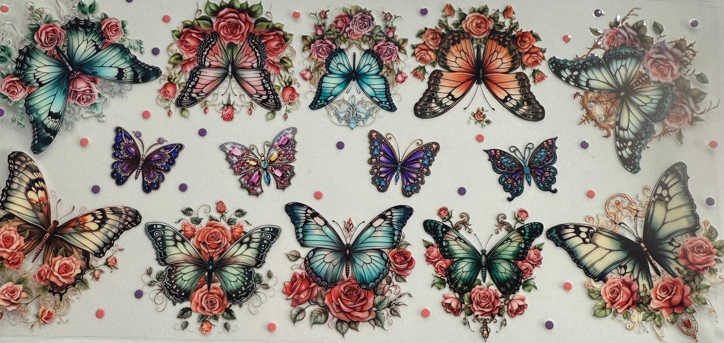 uvdtf transfer wrap Multi butterfly