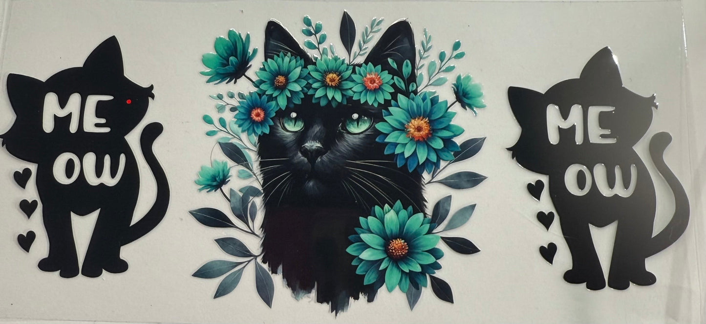 uvdtf transfer wrap Black cat