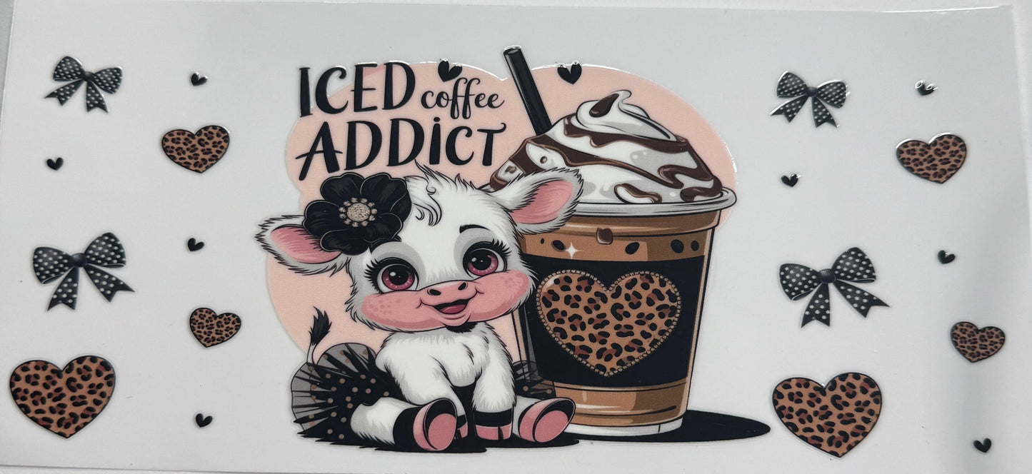 uvdtf transfer wrap highland cow coffee addict