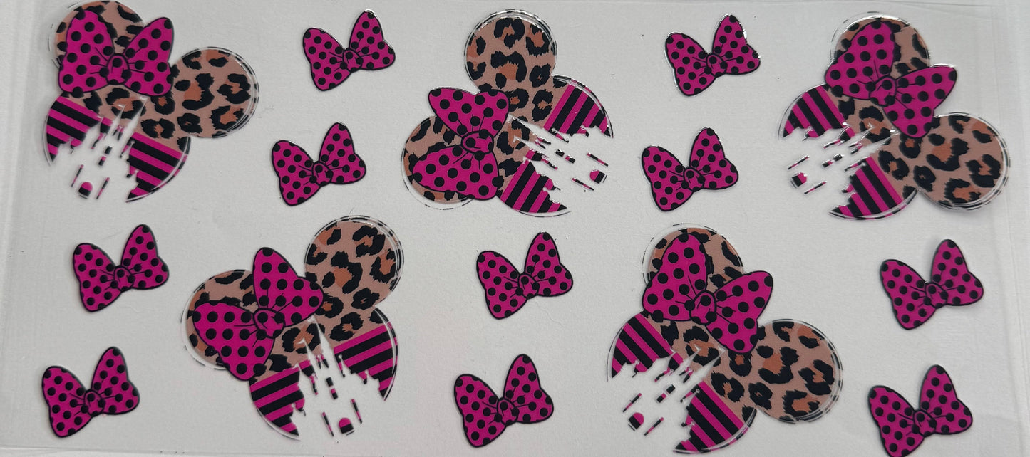 uvdtf transfer wrap Cheetah Minnie mouse