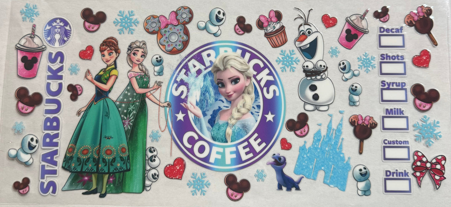 uvdtf transfer wrap Frozen/starbucks