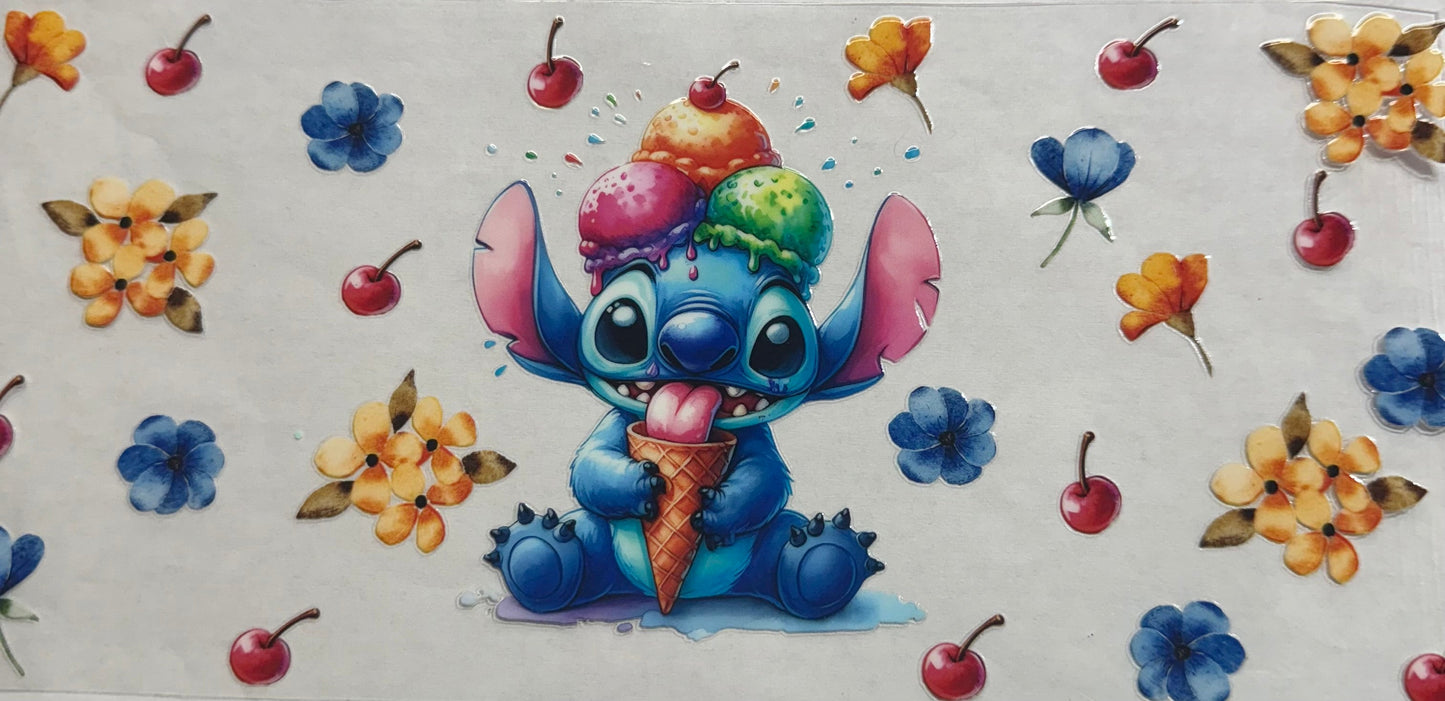 uvdtf transfer wrap Stitch and ice cream