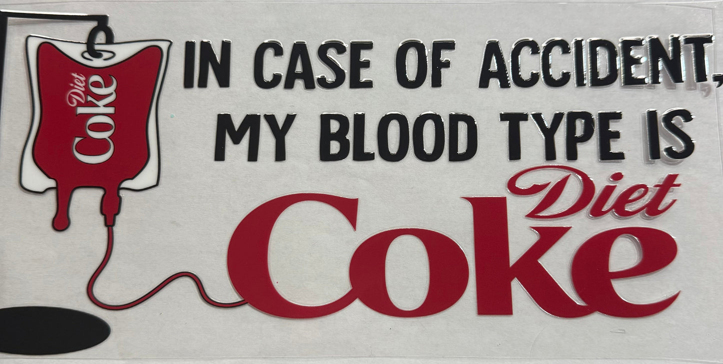 uvdtf transfer wrap Blood type Diet Coke