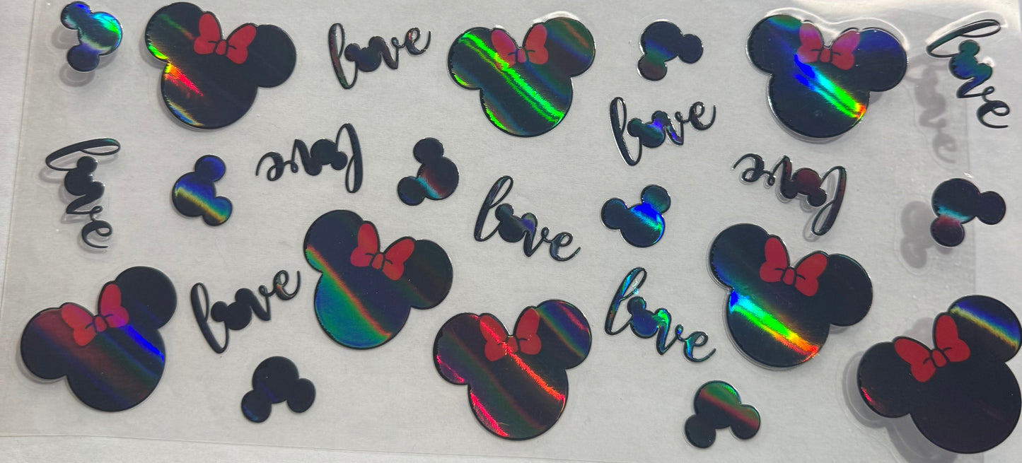 uvdtf transfer wrap Holo Minnie heads