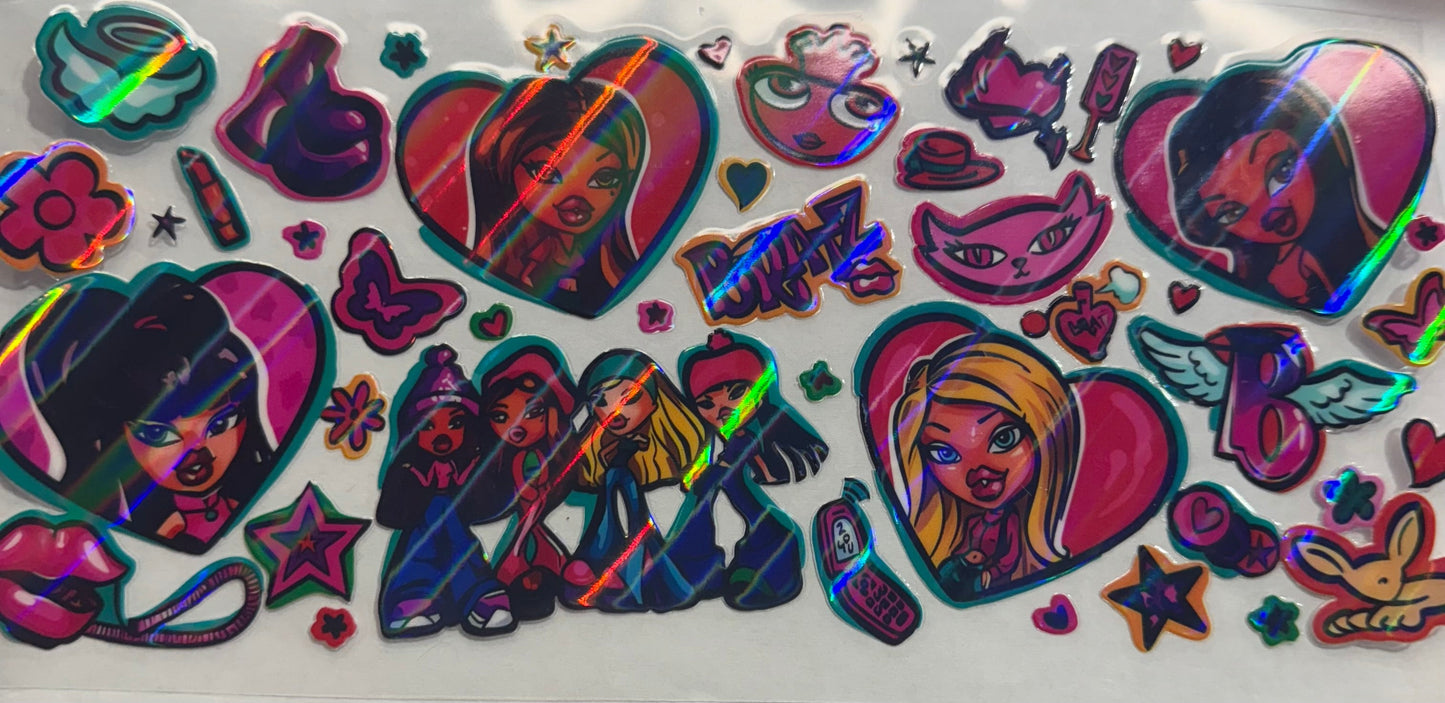 uvdtf transfer wrap Holo bratz dolls