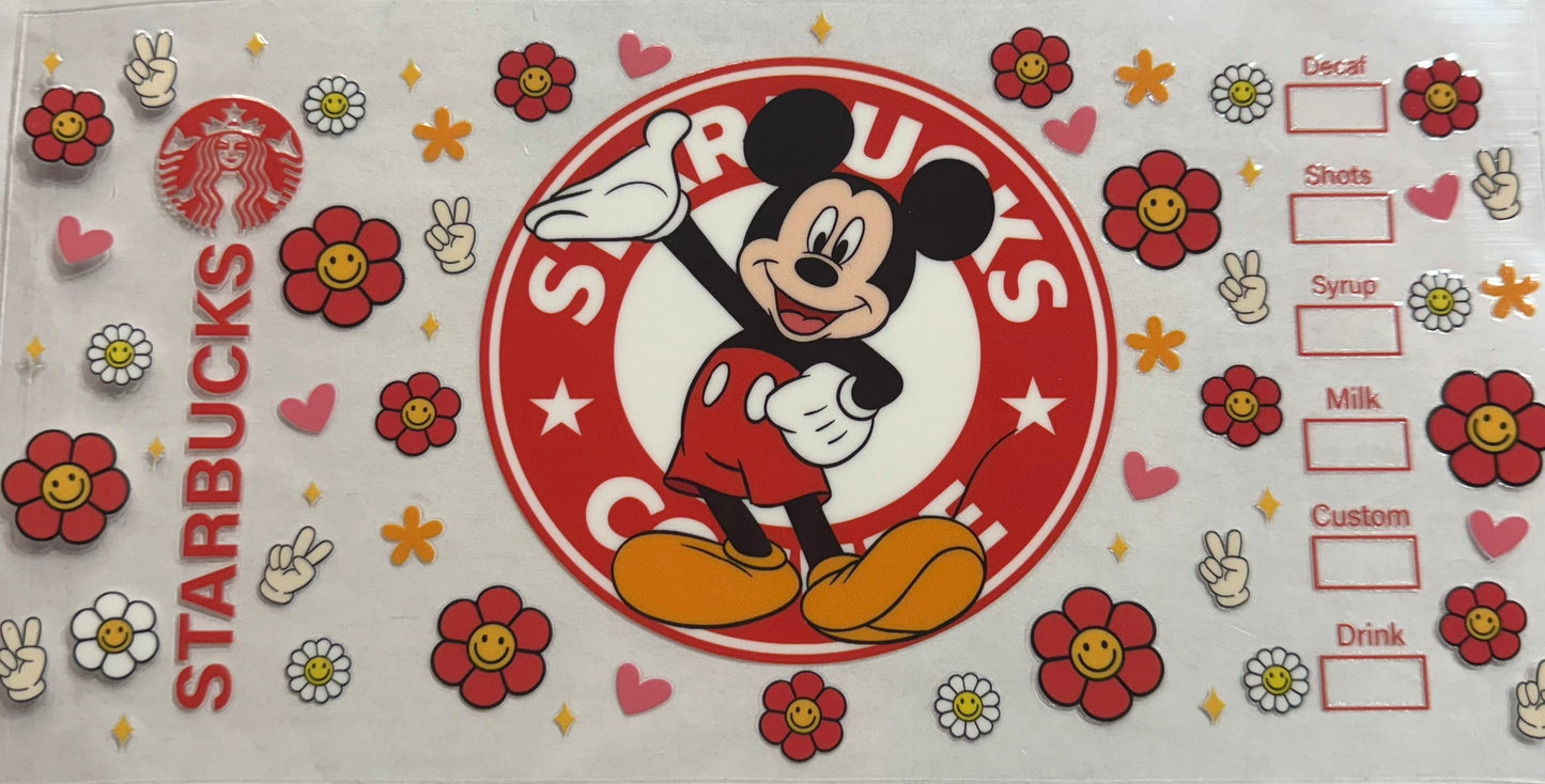 uvdtf transfer wrap Starbucks Mickey Mouse