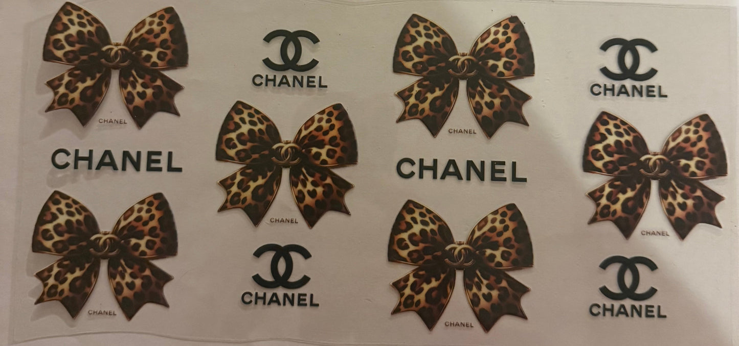 Cup wraps uvdtf leopard bows cc