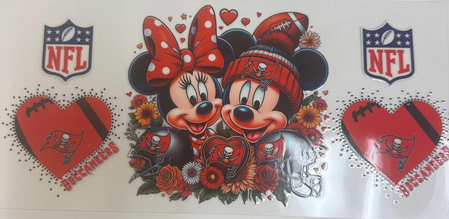 Cup wraps uvdtf Buccaneers Mickey and Minnie football