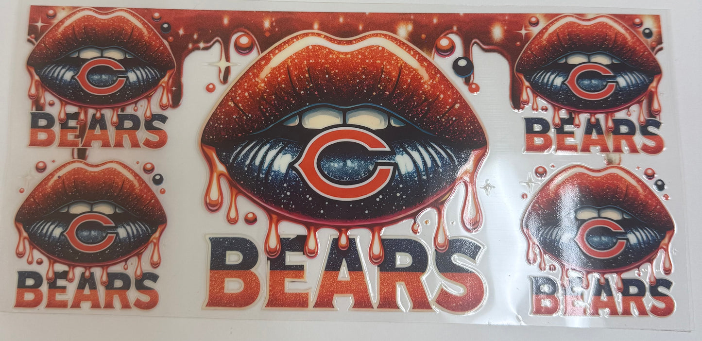 Cup wraps uvdtf Chicago bears football lips