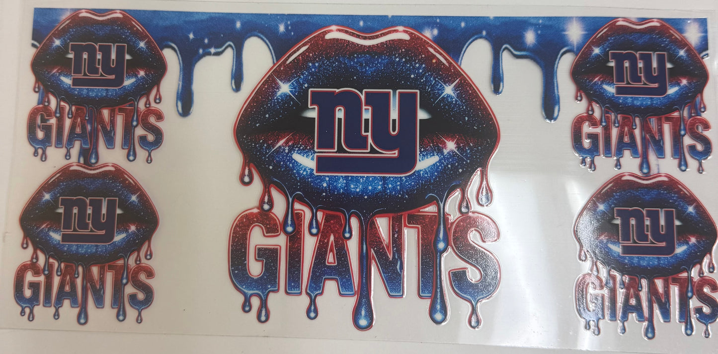 Cup wraps uvdtf New York giants lips footballs