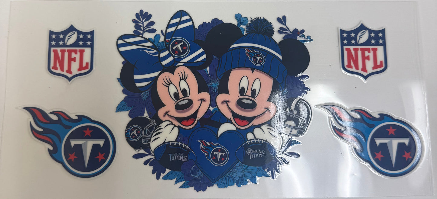 Cup wraps uvdtf Mickey and Minnie Titans football