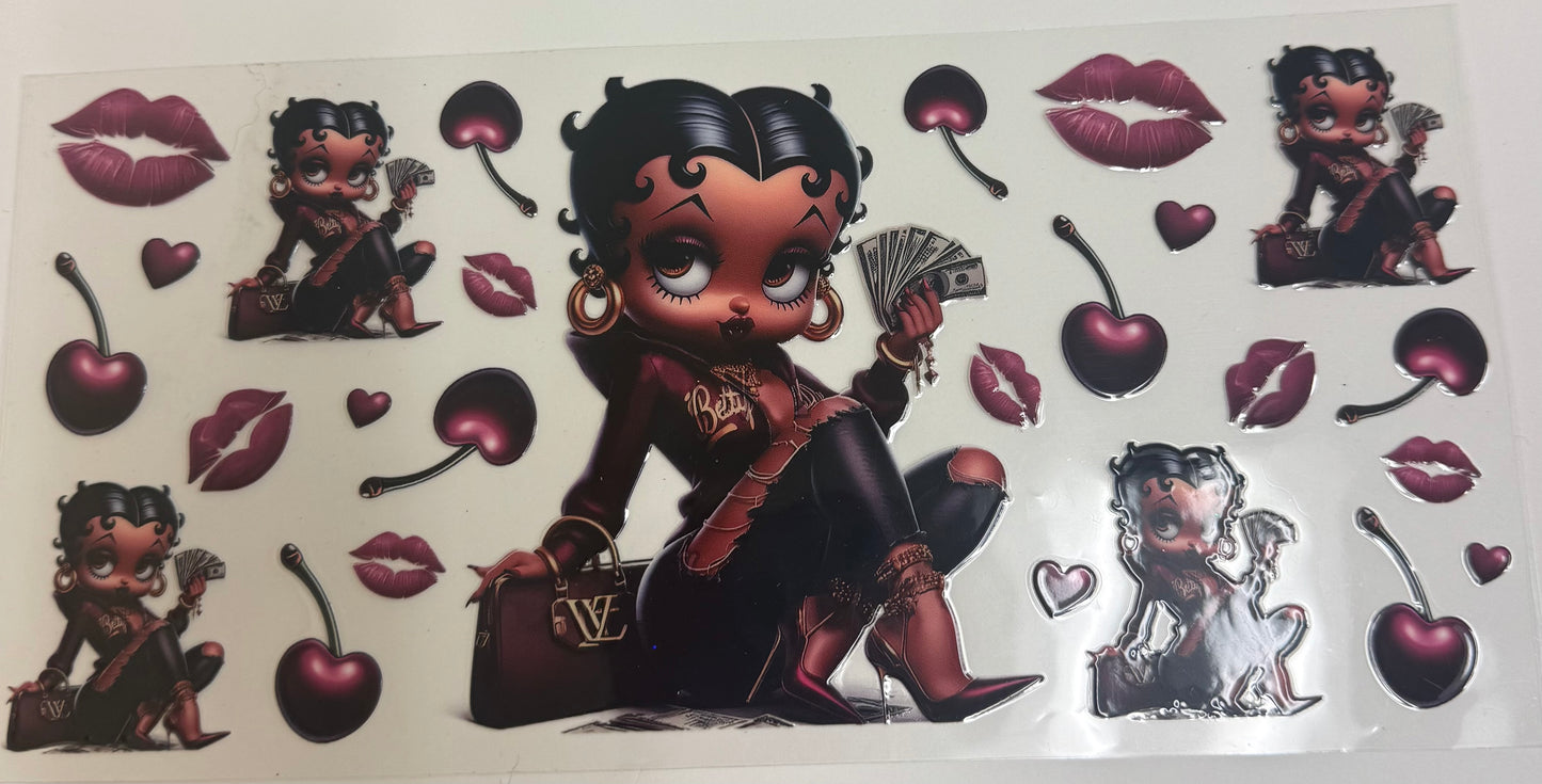 Cup wraps uvdtf lv Betty Boop designer cherries