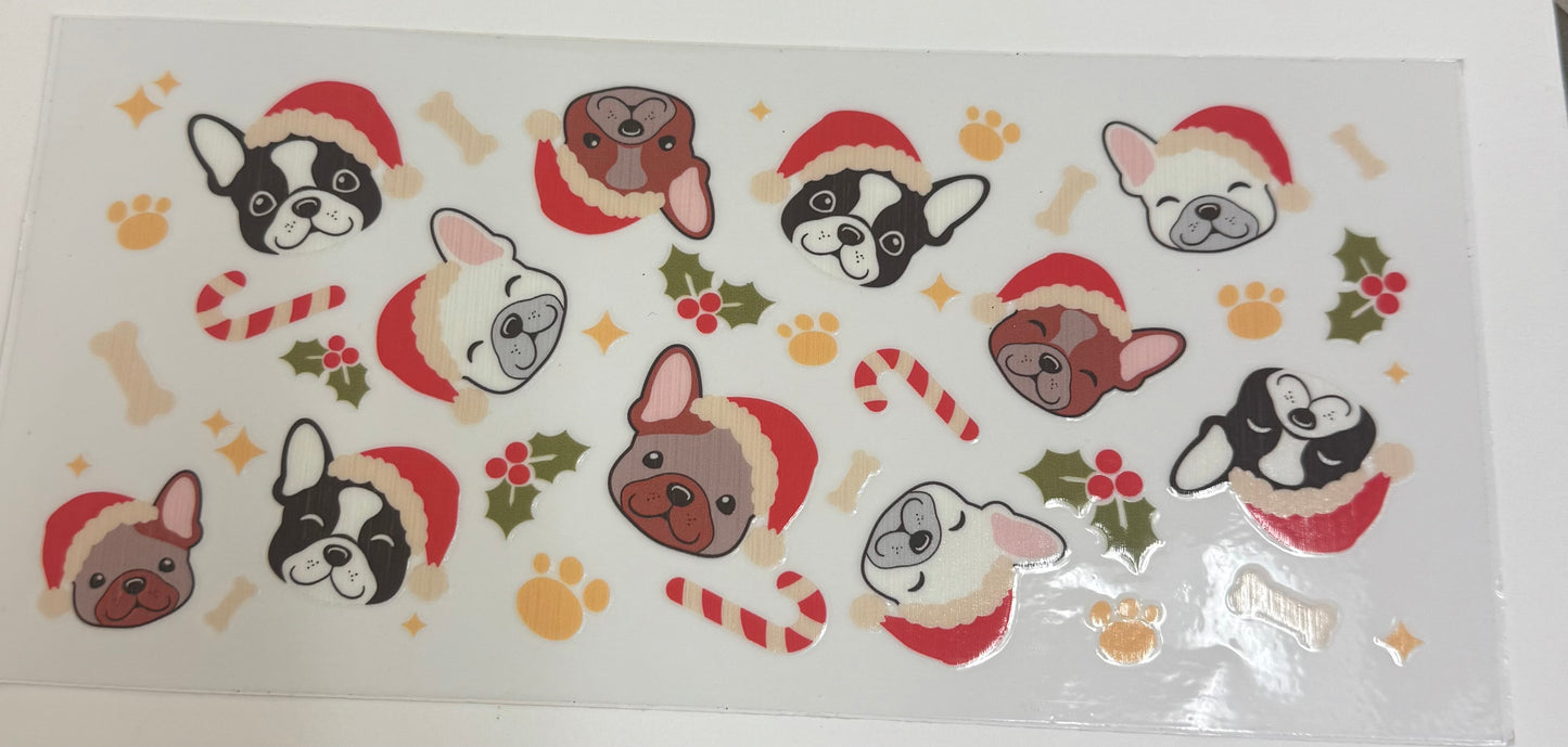 Cup wraps uvdtf Christmas dogs