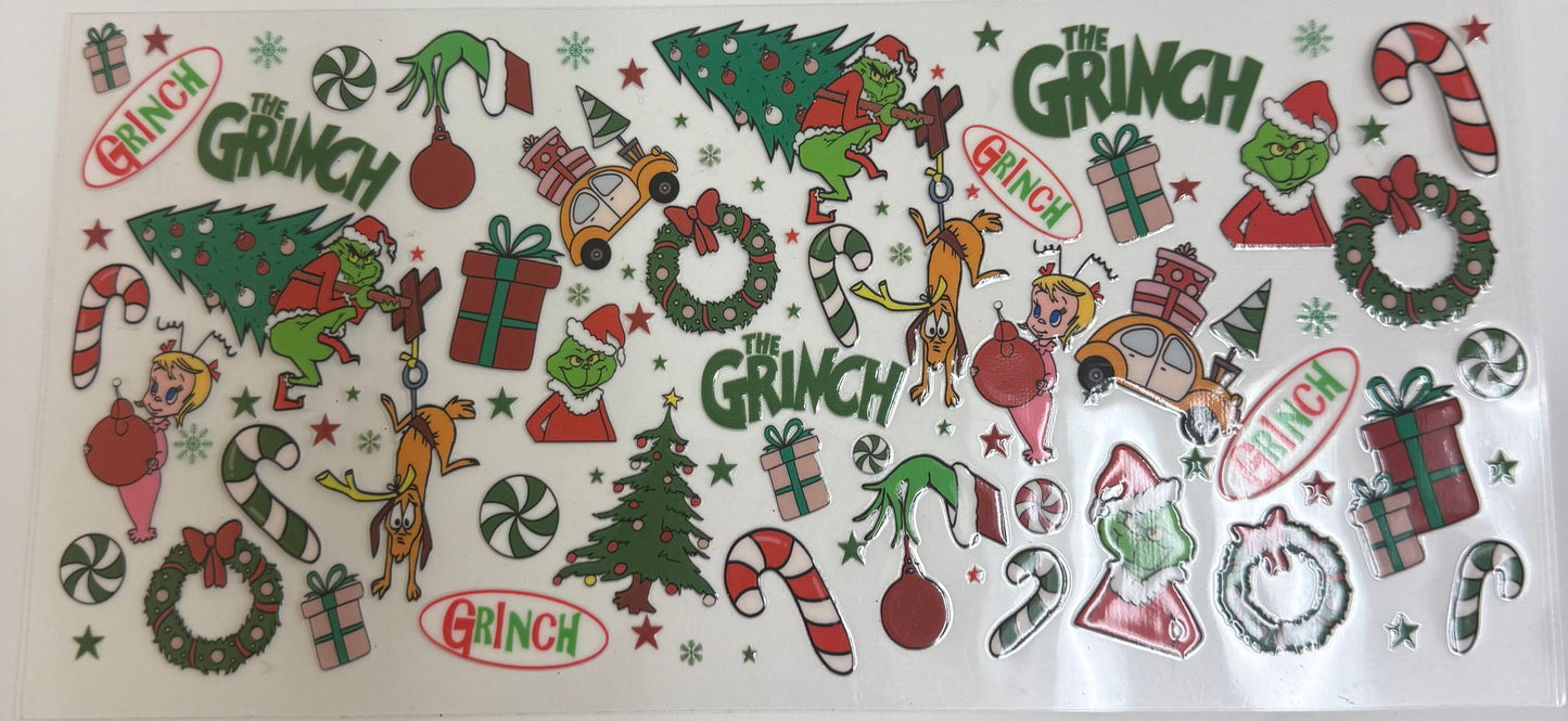 Cup wraps uvdtf grinch Christmas