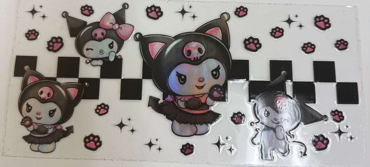 Cup wraps uvdtf Holo Kuku with paw prints