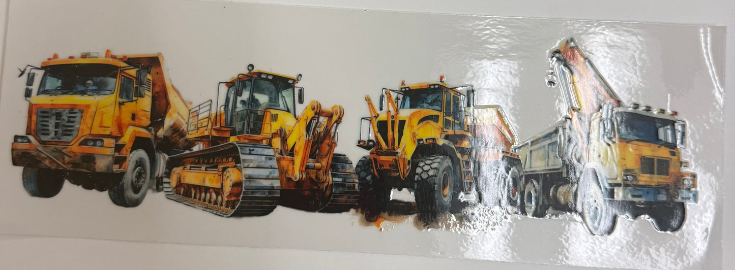 Cup wraps uvdtf Construction trucks