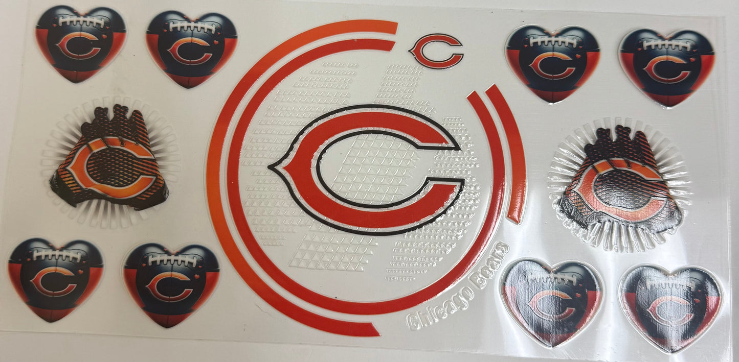 Cup wraps uvdtf Chicago Bears football