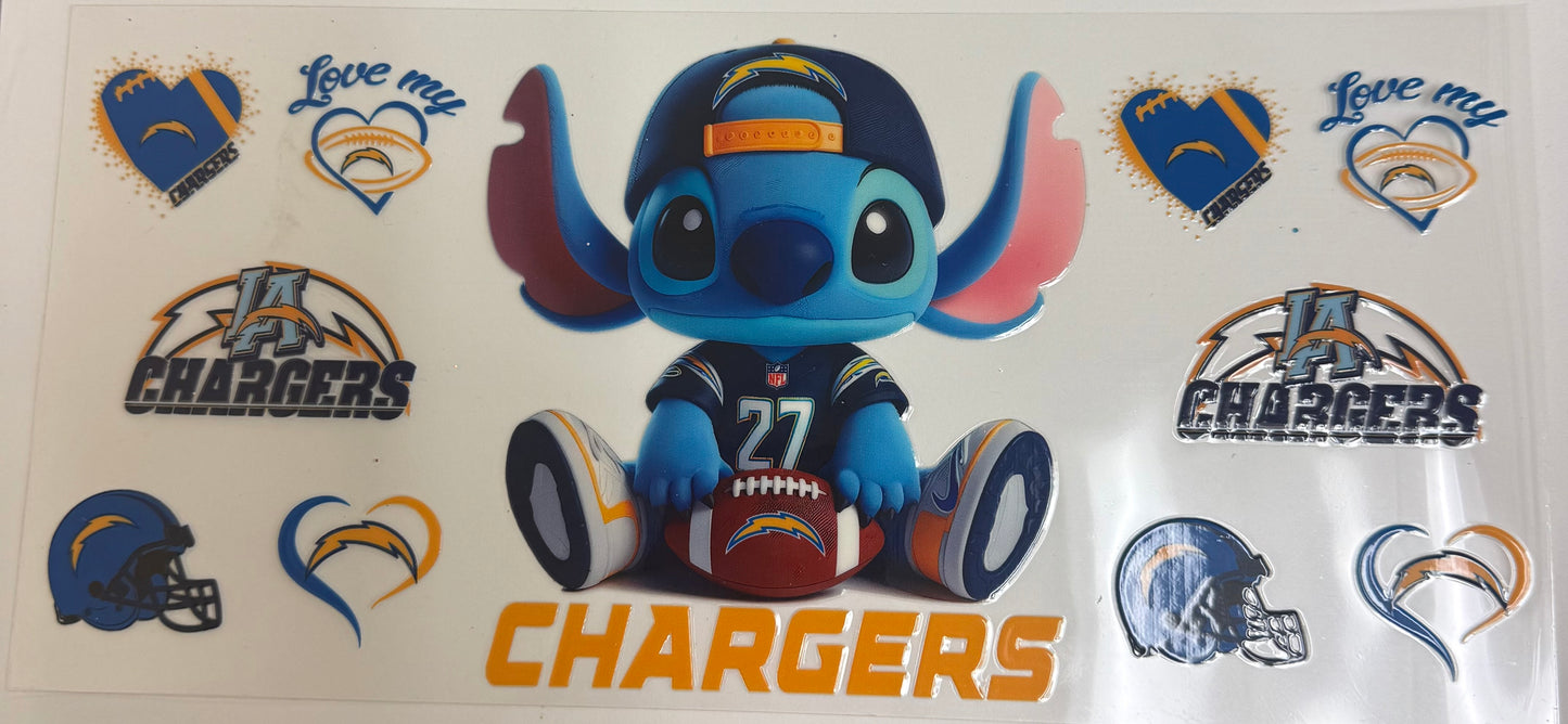Cup wraps uvdtf Stitch Chargers football