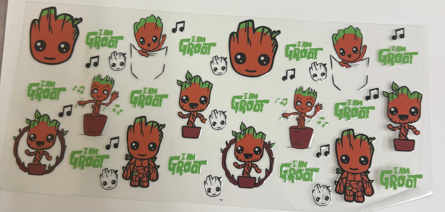 Cup wraps uvdtf I am groot