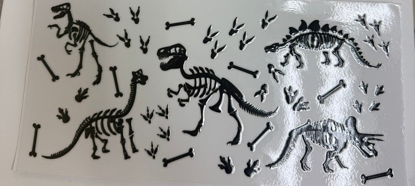 Cup wraps uvdtf Dinosaurs bones