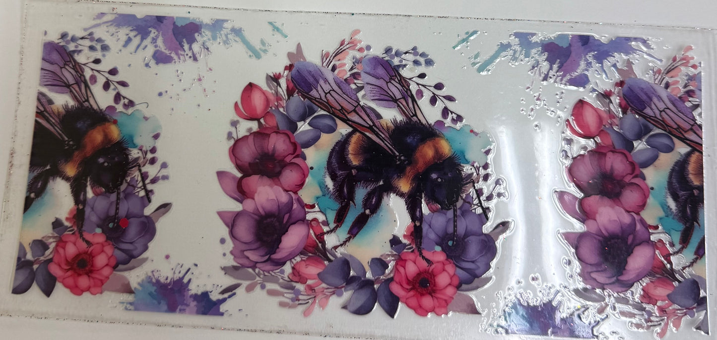 Cup wraps uvdtf Bee with floral
