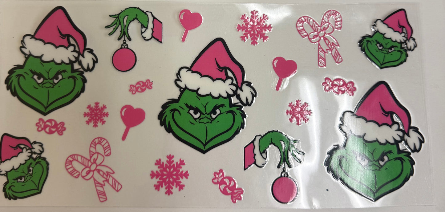 Cup wraps uvdtf Grinch head