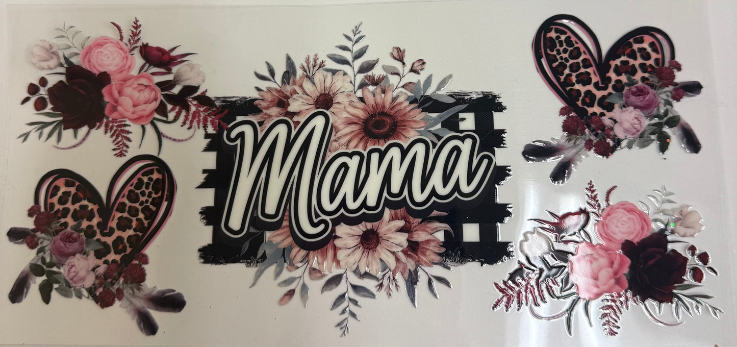 Cup wraps uvdtf Mamma pink hearts and floral