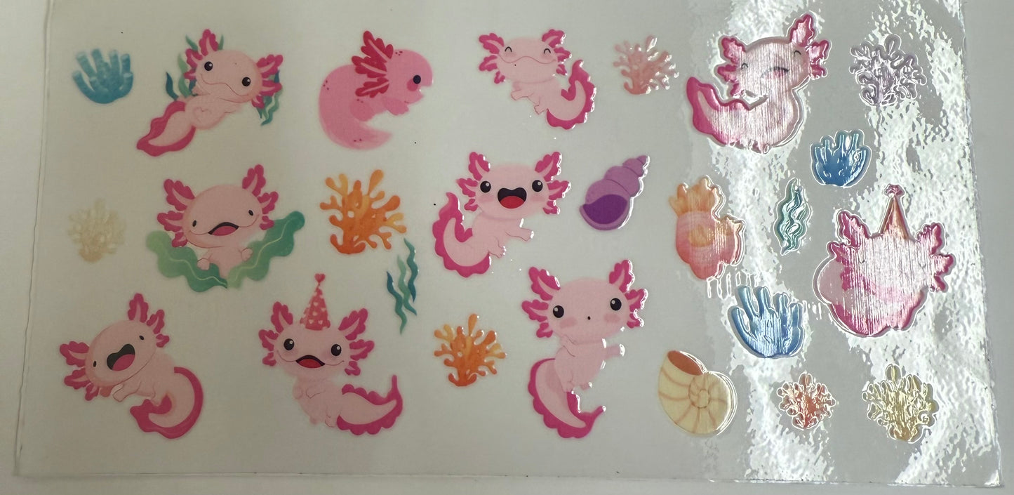 Cup wraps uvdtf Under the sea axolotl’s