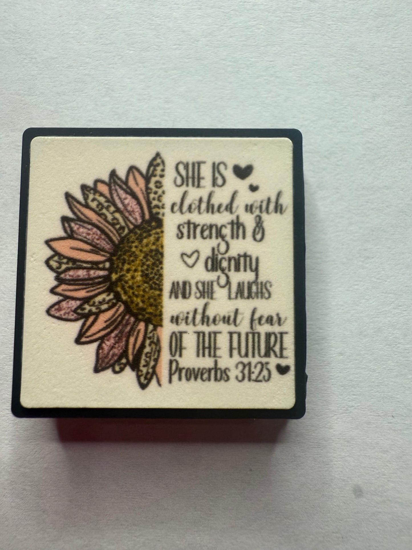 Focal 2d Glow in dark sunflower. She is clothes with strength and dignity