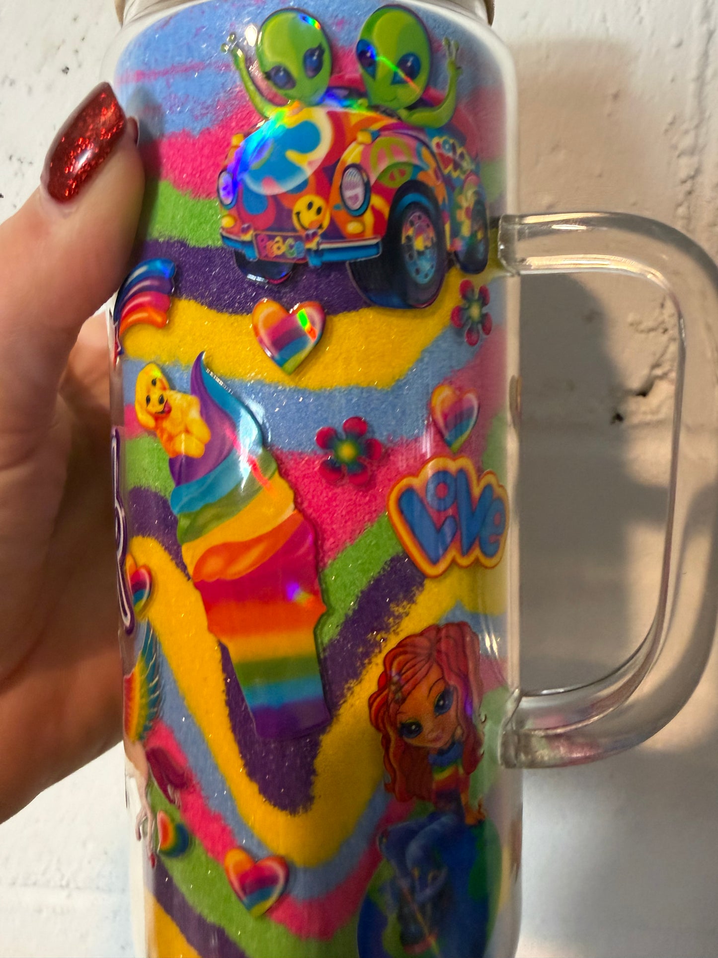 Premade ready to ship! 20oz handle glass